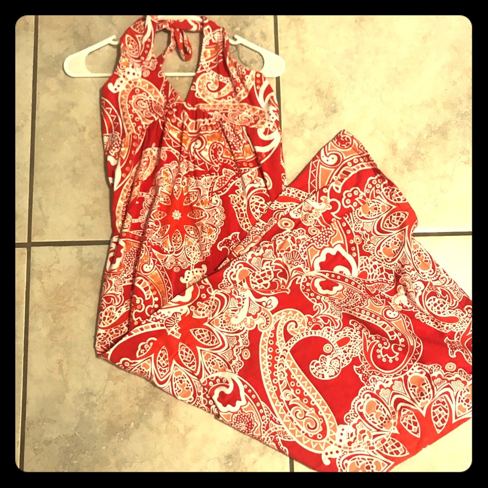 Halter top maxi dress